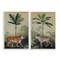 Stupell Industries Tiger Cheetah Jungle Forest 2 pc Framed Giclee Wall Art Set Design by Julia Purinton